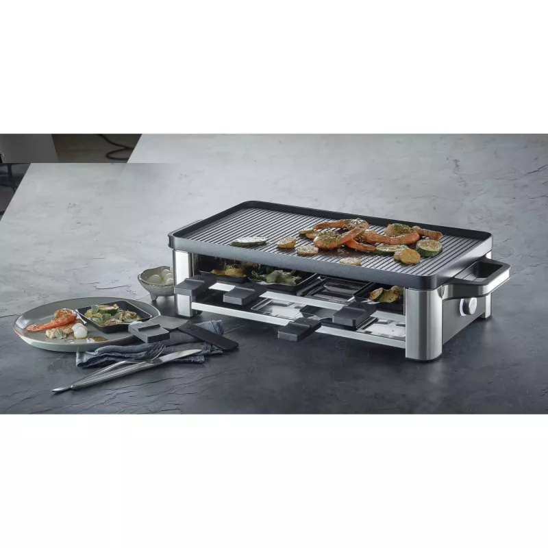 WMF Lono 0415040011 Raclettegrill 8 persone 1500 W nero, cromato