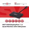 CLUB3D Multi Stream Transport Hub DisplayPort 1.2 Quad Monitor alimentato USB