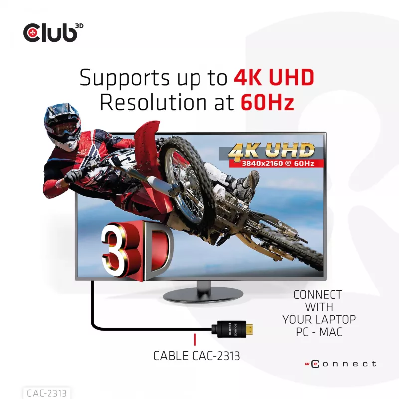 CLUB3D Cavo HDMI 2.0 4K60Hz RedMere 10m/32,8ft