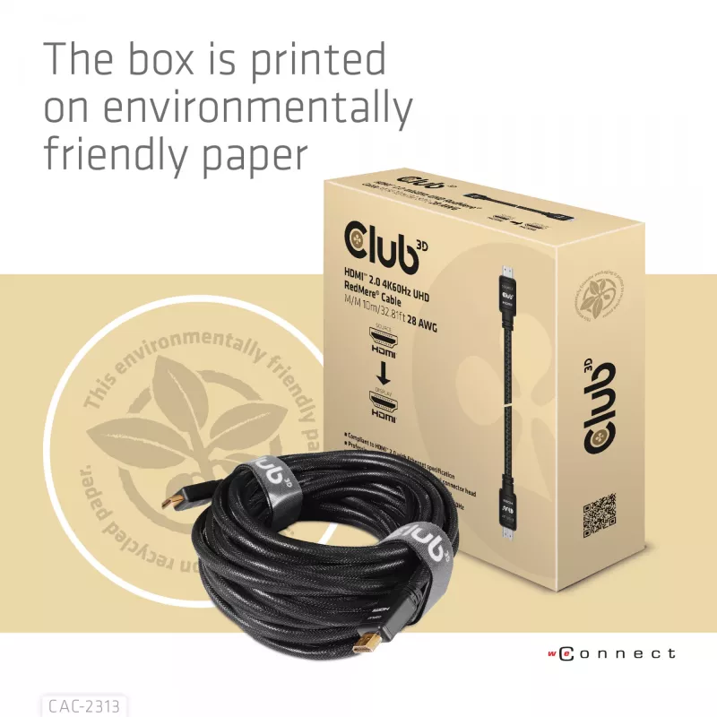 CLUB3D Cavo HDMI 2.0 4K60Hz RedMere 10m/32,8ft