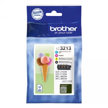 Brother LC3213VAL Cartuccia d'inchiostro 4 pezzi originale High (XL) Yield nero, ciano, magenta, giallo