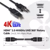 Club 3D CAC-1360 cavo HDMI 2.0 con Ethernet, rotante a 360°, 4K60Hz UHD, M/M, 2 m, nero