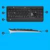 Set tastiera e mouse wireless Logitech MK540 Advanced – tastiera full-size QWERTZ, ricevitore USB, layout US, mouse ergonomico, nero/bianco