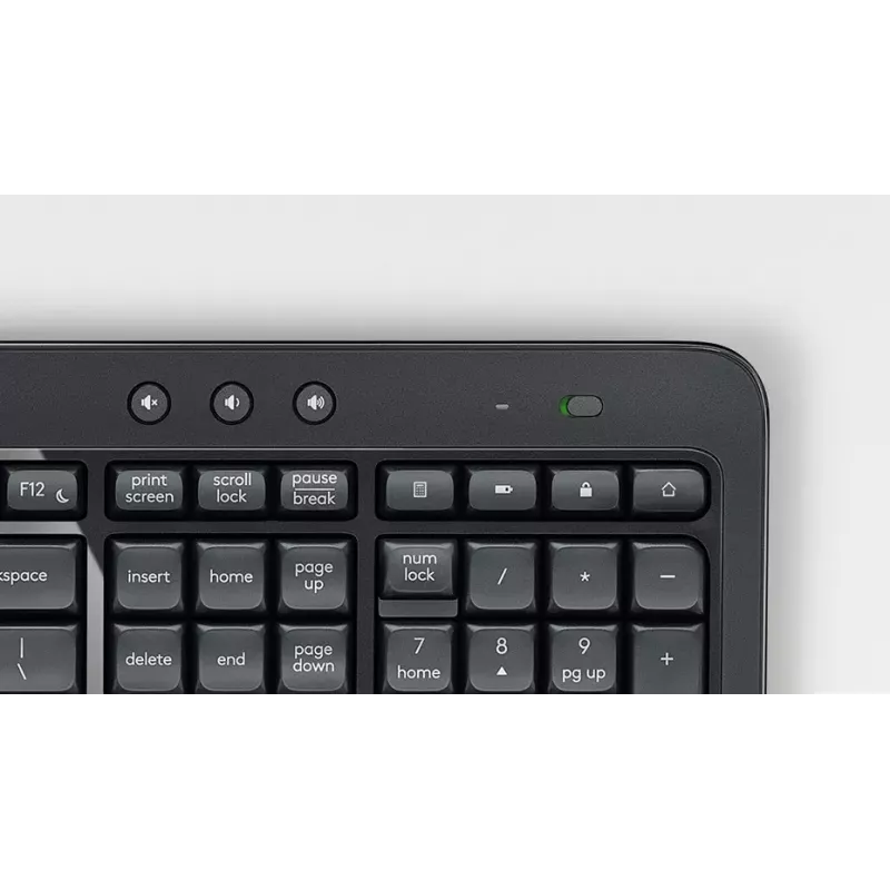 Set tastiera e mouse wireless Logitech MK540 Advanced – tastiera full-size QWERTZ, ricevitore USB, layout US, mouse ergonomico, nero/bianco