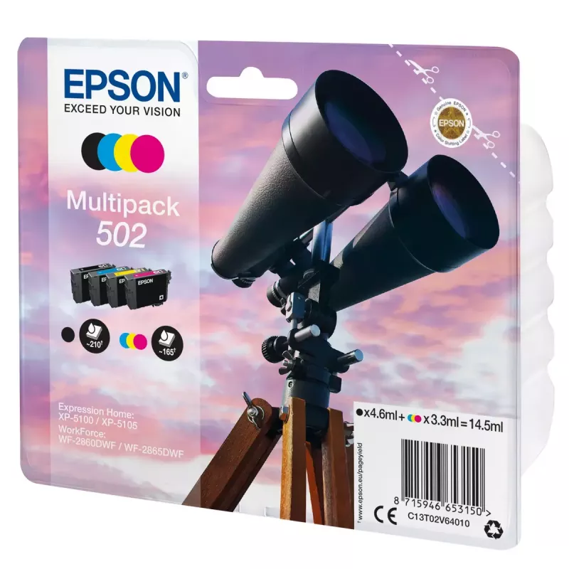 Cartuccia Epson C13T02V64010 502 multipack BK C M Y