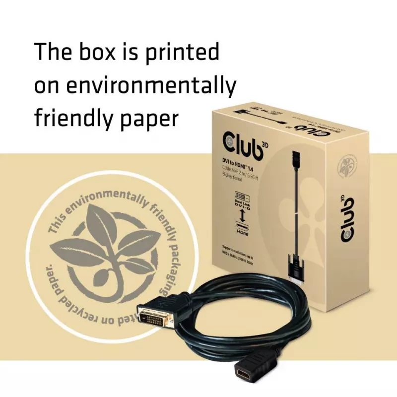 Club 3D CAC-1211 cavo da DVI-D a HDMI 1.4, Dual Link, M/F, 2 m, nero