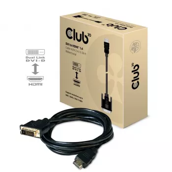 Cavo CLUB3D DVI a HDMI 1.4 M/M 2m/6,56ft bidirezionale