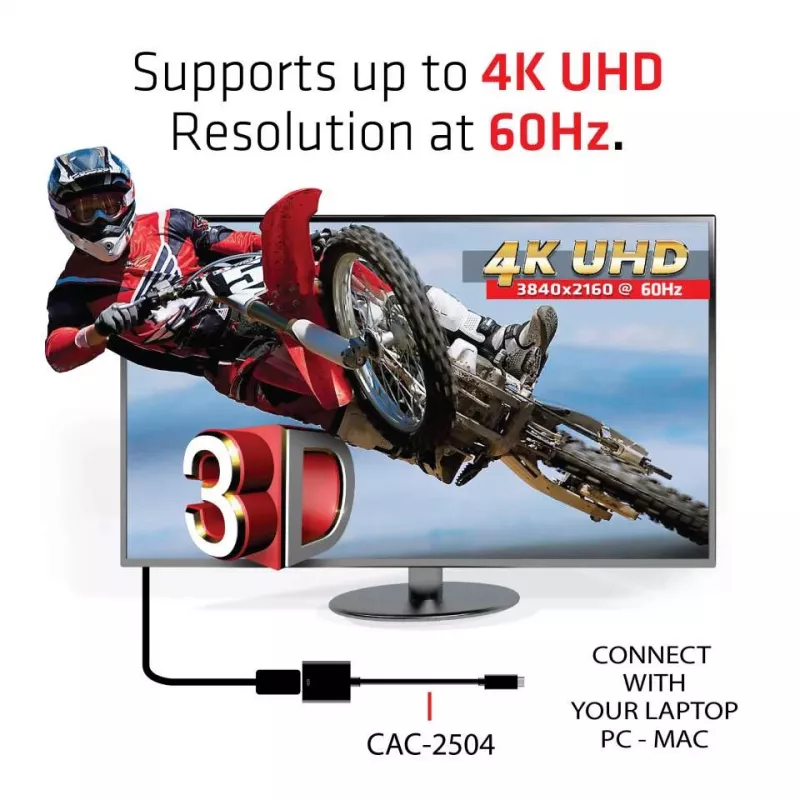 Adattatore attivo USB 3.1 Type C a HDMI 2.0 UHD 4K 60Hz CLUB3D CAC-2504