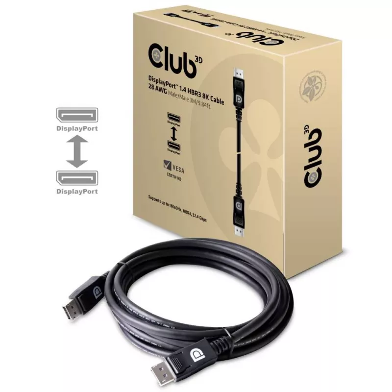 Cavo CLUB3D DisplayPort 1.4 HBR3 8K 28AWG M/M 3m /9,84ft