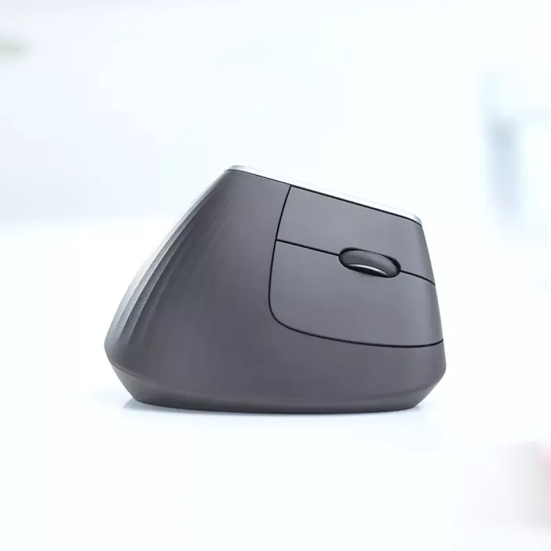 Mouse wireless ergonomico Logitech MX Vertical, MX Vertical, 4000 DPI, RF Wireless + Bluetooth, per destrimani, grafite, uso ufficio