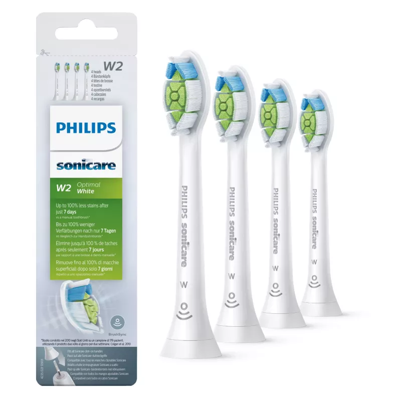 Philips Sonicare W Optimal White HX6064/10 confezione da 4 testine per spazzolino elettrico sonico