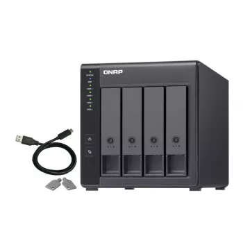 Case QNAP TR-004 a 4 vani - 2.5/3.5 pollici - Serial ATA II - 0,1,5,10,JBOD - 3.2 Gen 1 (3.1 Gen 1) - USB Type-C