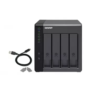 Case QNAP TR-004 a 4 vani - 2.5/3.5 pollici - Serial ATA II - 0,1,5,10,JBOD - 3.2 Gen 1 (3.1 Gen 1) - USB Type-C