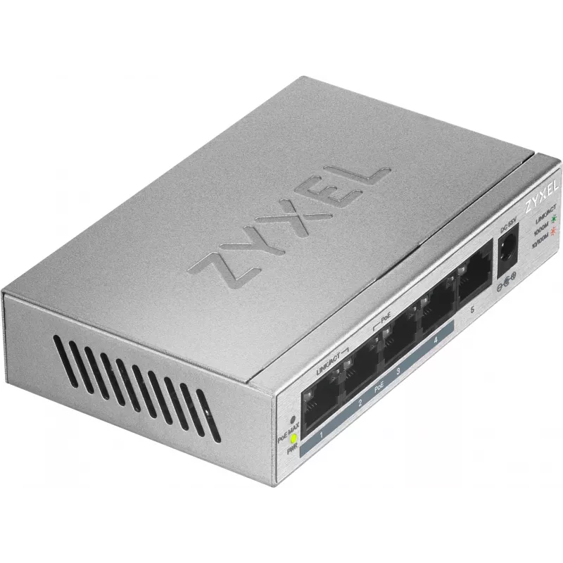 Zyxel GS1005HP Gigabit Ethernet (10/100/1000) non gestito Power over Ethernet (PoE) Argento
