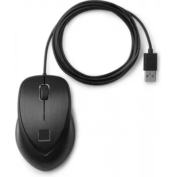 HP Mouse con lettore di impronte USB, ambidestro, USB Type-A, nero