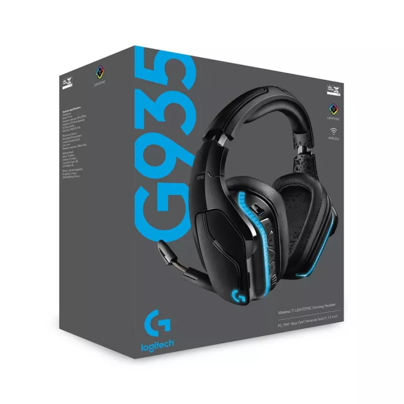 LOGITECH G935 Wireless 7.1 Surround Sound Lightsync Headset gaming – 2,4 GHz