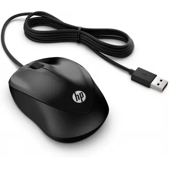 HP Mouse con cavo 1000, ambidestro, USB Type-A, 1200 DPI, nero
