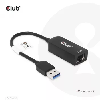 CLUB3D Adattatore USB 3.2 Gen1 Type-A a RJ45 2.5Gbps