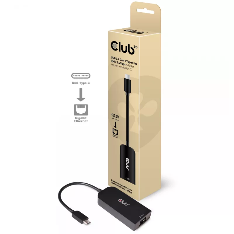 CLUB3D Adattatore USB 3.2 Gen1 Type-C a RJ45 2.5Gbps