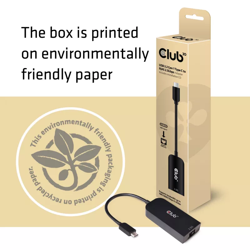CLUB3D Adattatore USB 3.2 Gen1 Type-C a RJ45 2.5Gbps
