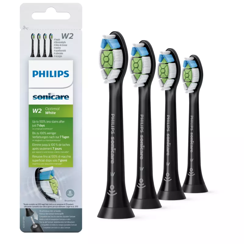 Philips W Optimal White HX6064/11 confezione da 4 testine per spazzolino elettrico sonico