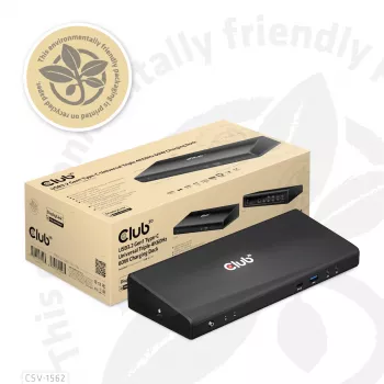 CLUB3D CSV-1562 è una docking station universale di ricarica USB3.2 Gen1 Type-C Triple 4K30Hz e certificata DisplayLink®. La docking station universale di ricarica