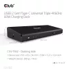 CLUB3D CSV-1562 è una docking station universale di ricarica USB3.2 Gen1 Type-C Triple 4K30Hz e certificata DisplayLink®. La docking station universale di ricarica