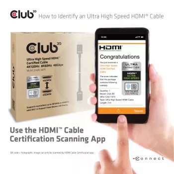 Cavo CLUB3D Ultra-High-Speed HDMI 4K120Hz, 8K60Hz 48Gbps M/M 3 m/ 9.84ft