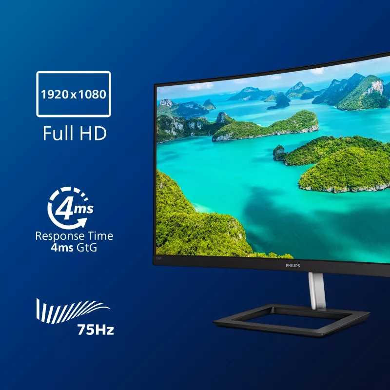 Philips E Line 322E1C/00 monitor per computer 80 cm (31,5 pollici) 1920 x 1080 Pixel Full HD LCD nero