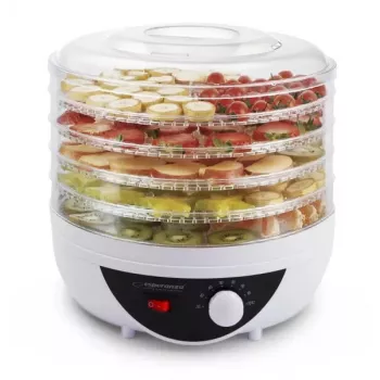 Essiccatore ESPERANZA EKD002 – 5 ripiani, 250 W, termostato regolabile, temperatura massima 75 °C, bianco traslucido