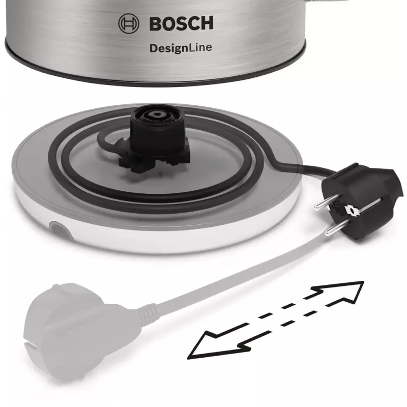 Bosch TWK4P440 bollitore 1,7 L 2400 W nero, acciaio inox