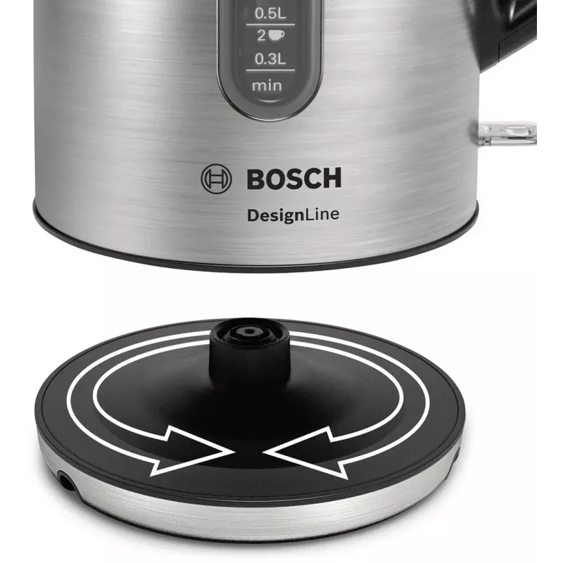 Bosch TWK4P440 bollitore 1,7 L 2400 W nero, acciaio inox