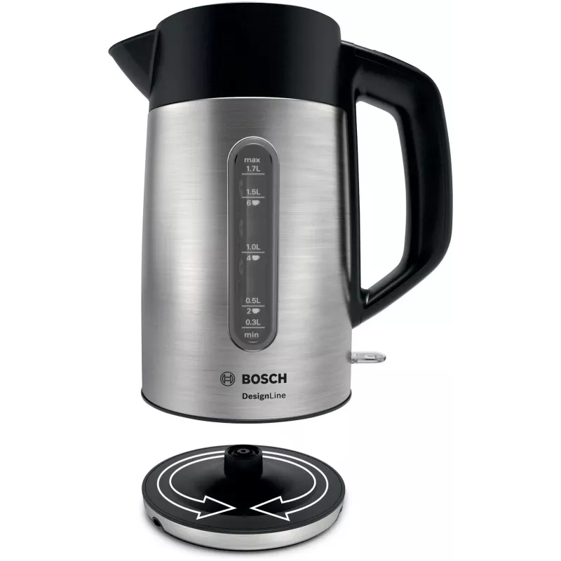 Bosch TWK4P440 bollitore 1,7 L 2400 W nero, acciaio inox
