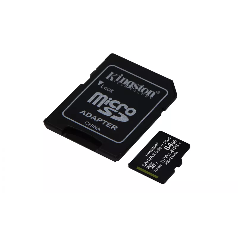 Kingston Technology Canvas Select 64GB microSDXC Plus 100R A1 C10 scheda + ADP