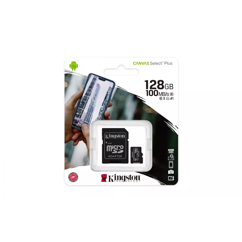 Memoria flash Kingston Technology 128GB microSDXC UHS-I Canvas Select Plus 100R A1 C10