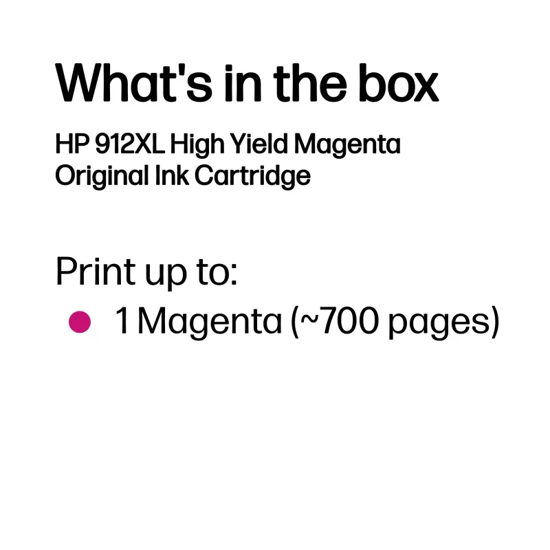HP 912XL cartuccia d'inchiostro originale ad alta resa, magenta