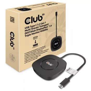 CLUB3D hub USB Type-C 3.2 Gen 1 Multi Stream Transport (MST) DisplayPort 1.4 triplo monitor