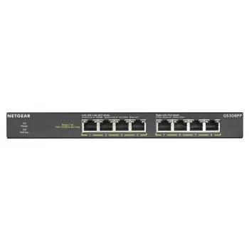 NETGEAR GS308PP unmanaged Gigabit Ethernet (10/100/1000) Power over Ethernet (PoE) nero