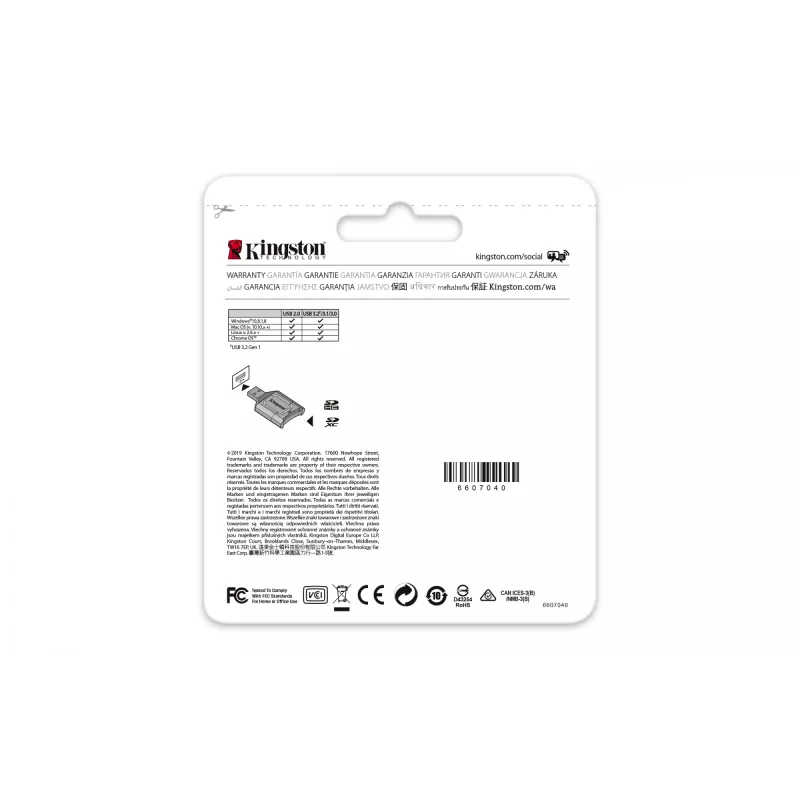 Kingston Technology MobileLite Plus lettore di schede USB 3.2 Gen 1 (3.1 Gen 1) Type-A nero