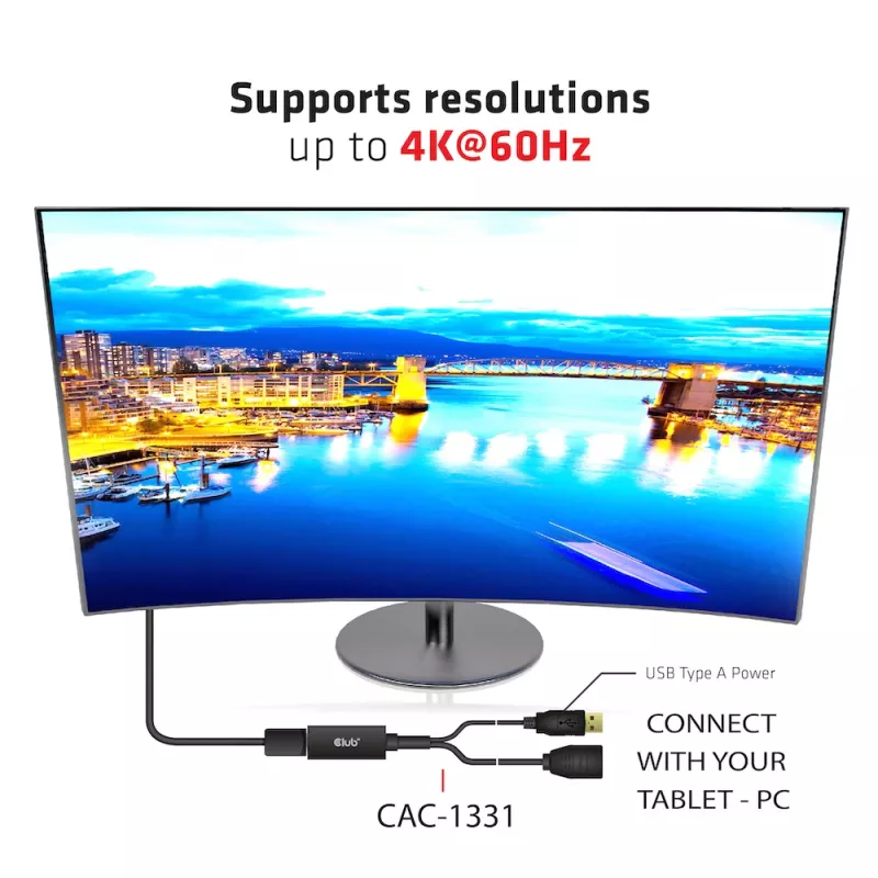 CLUB3D CAC-1331 Adattatore cavo video 0,25 m HDMI DisplayPort nero