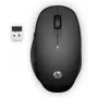HP Dual Mode Black Mouse 300, per destrorsi, ottico, RF Wireless, 3600 DPI, nero