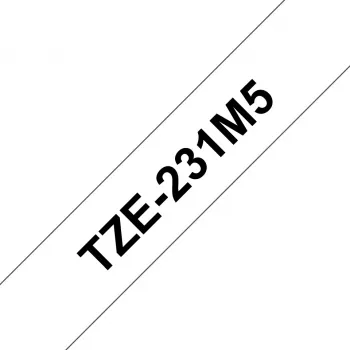 Brother TZE-231M5 nastro per etichettatura nero su bianco