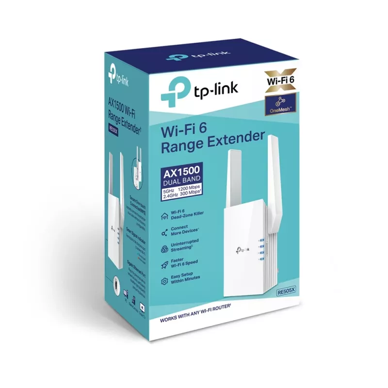 TP-Link RE505X ripetitore di rete trasmettitore e ricevitore di rete bianco 10, 100, 1000 Mbit/s
