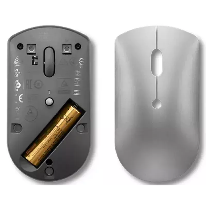 Mouse ottico Bluetooth Lenovo 600 — 2400 dpi, Bluetooth 5.0 dual-host, 3 tasti, rotella a sfera, grigio ferro