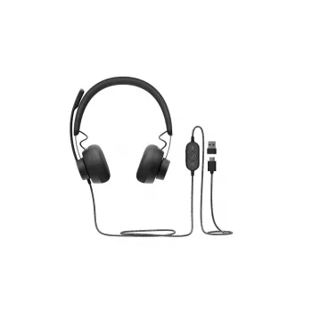 LOGITECH Zone Wired - USB-C / USB-A - headset - UC Zone - nero