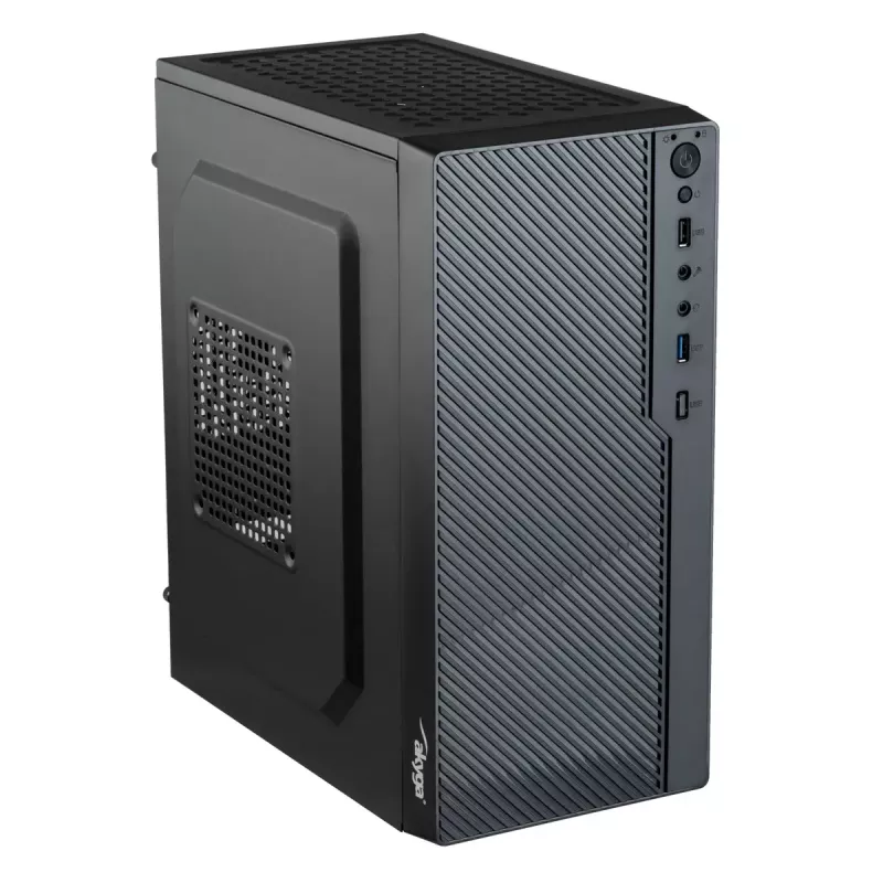 Case PC Micro-ATX Akyga AK36BK, Micro ATX / Flex ATX / Mini ITX, USB 3.0 + USB 2.0, senza alimentatore, nero