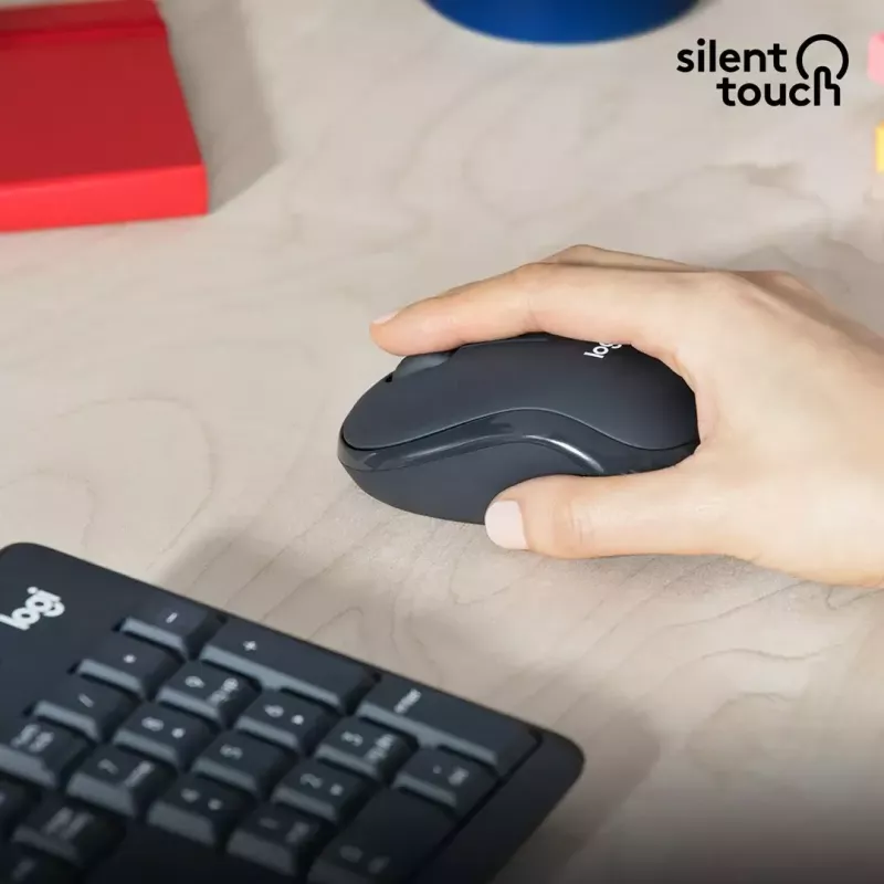 Combo tastiera e mouse wireless Logitech MK295 Silent RF Wireless QWERTY US International nero