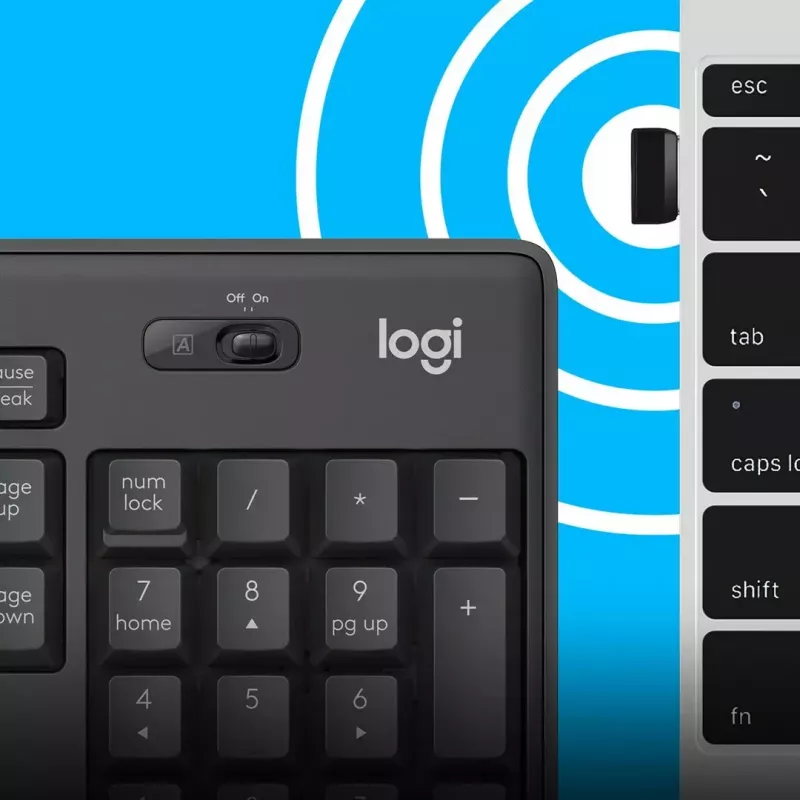 Combo tastiera e mouse wireless Logitech MK295 Silent RF Wireless QWERTY US International nero