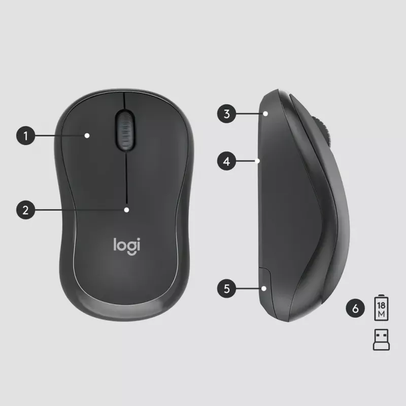 Combo tastiera e mouse wireless Logitech MK295 Silent RF Wireless QWERTY US International nero
