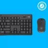 Combo tastiera e mouse wireless Logitech MK295 Silent RF Wireless QWERTY US International nero
